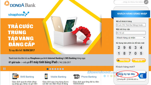Hướng dẫn đăng ký và sử dụng dịch vụ DongA eBanking tại Ngân hàng Đông Á
