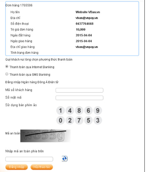 Thanh toán mua hàng online