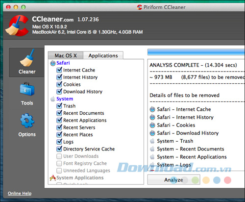 Xóa các file tạm thời