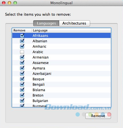 Xóa bỏ những file ngôn ngữ