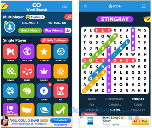 Infinite Word Search Puzzles