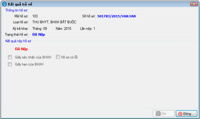 Kết quả trả về