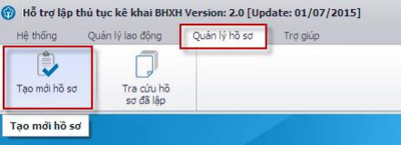 Tạo mới hồ sơ