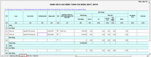Tờ khai D02-TS