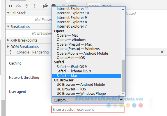 Chọn trình duyệt