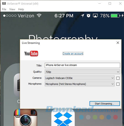 Stream game lên YouTube