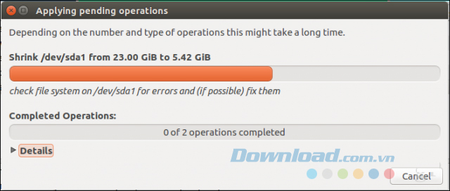 Chờ trong khi lược đồ phân vùng bị sửa đổi