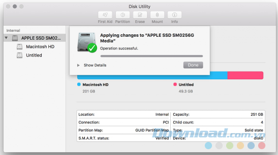 Bạn nhấp vào Done