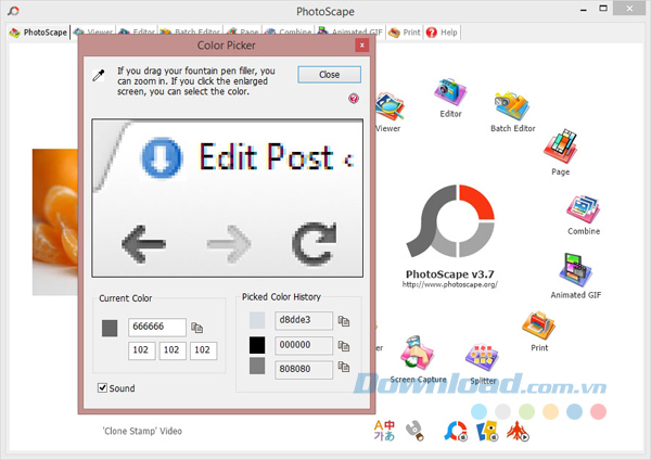  Bộ sưu tập màu trong PhotoScape