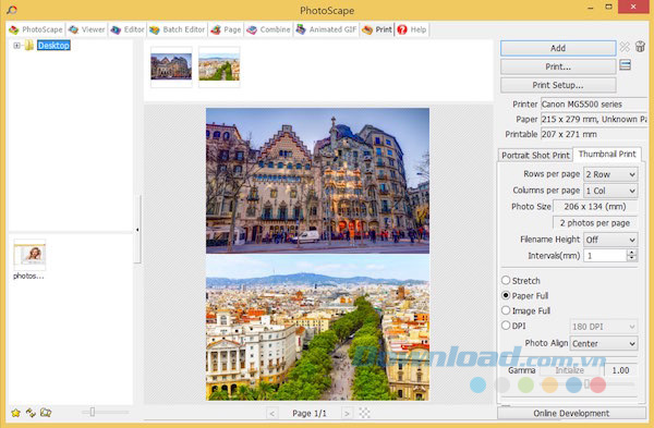 PhotoScape cung cấp wizard in của riêng mình