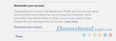 Vô hiệu hóa tài khoản Facebook