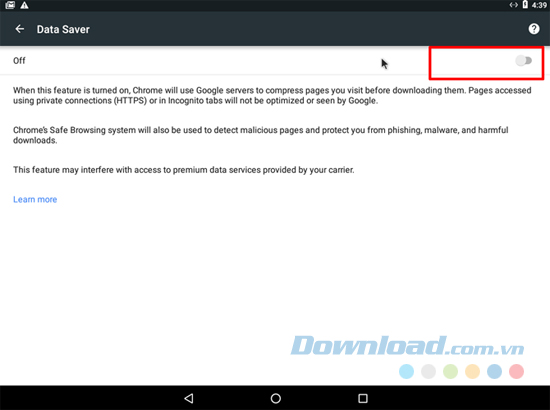 Sử dụng tính năng tiết kiệm dữ liệu