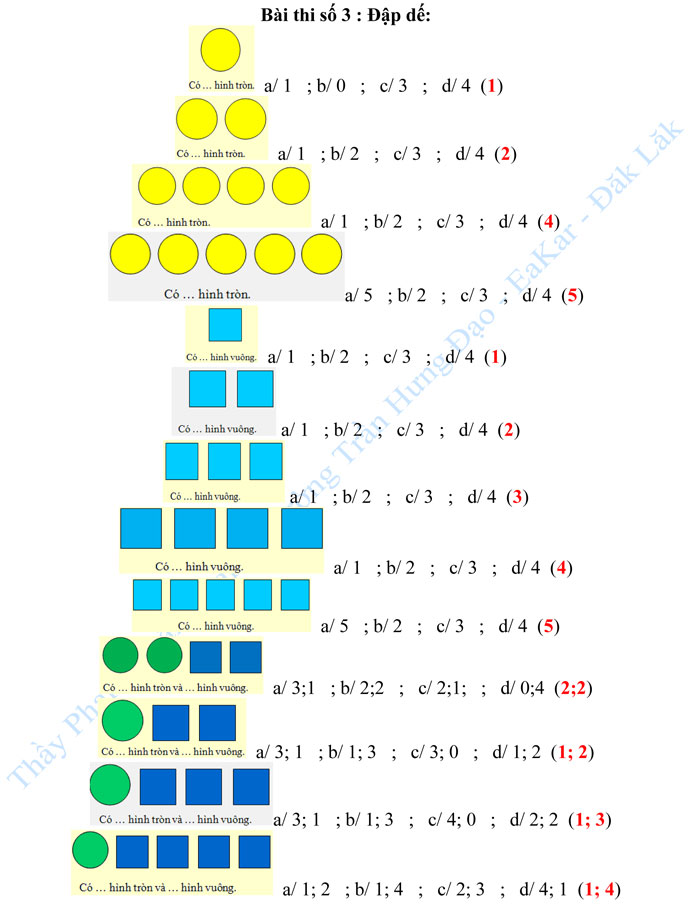 Đề thi Violympic Toán lớp 1 vòng 1