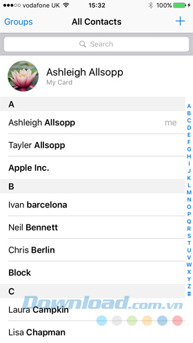 Chuyển danh bạ sử dụng iCloud