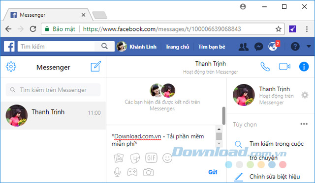 Tạo chữ in đậm