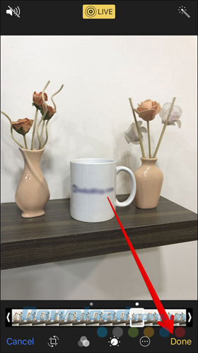 Chạm vào Done để lưu thay đổi