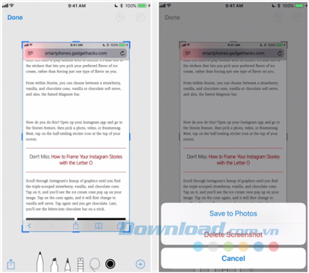 Xóa một ảnh chụp màn hình ngay lập tức