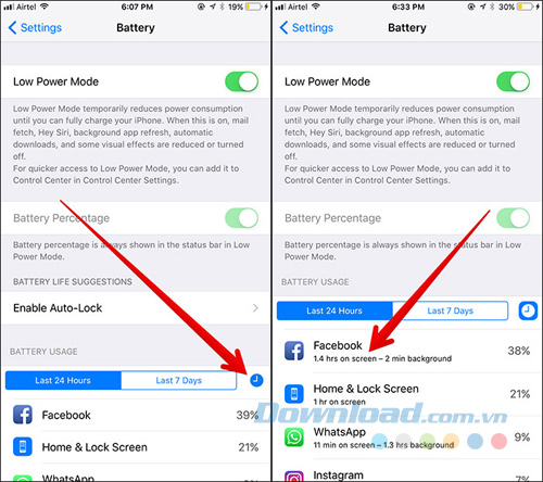 Chạm vào đồng hồ