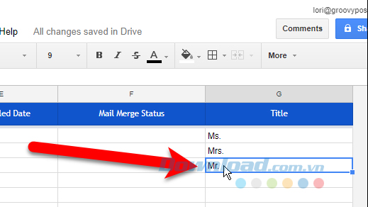 Thêm giá trị thích hợp