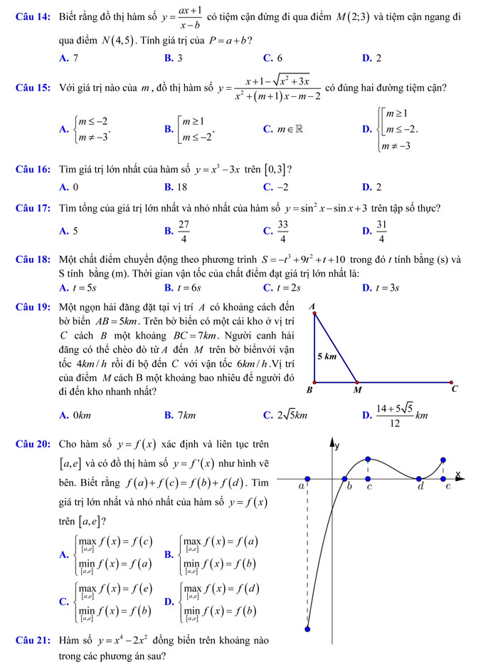 Đề thi thử THPT Quốc gia 2018 môn Toán – Đoàn Trí Dũng lần 2