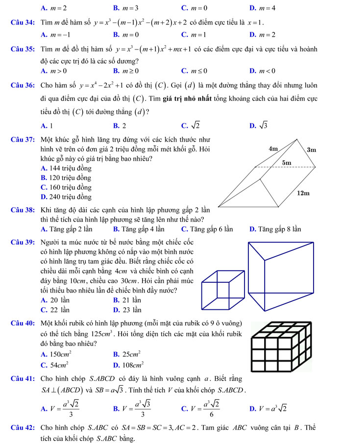 Đề thi thử THPT Quốc gia 2018 môn Toán – Đoàn Trí Dũng lần 2