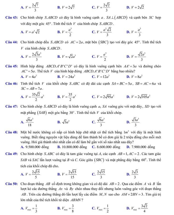 Đề thi thử THPT Quốc gia 2018 môn Toán – Đoàn Trí Dũng lần 2