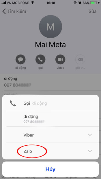 Chọn Zalo