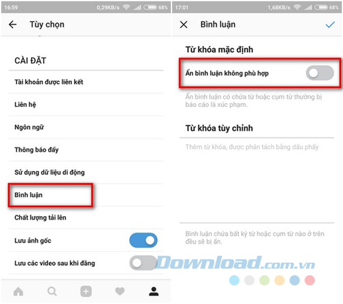 Chặn bình luận không phù hợp