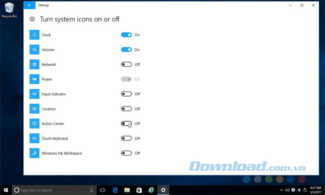 System Tray