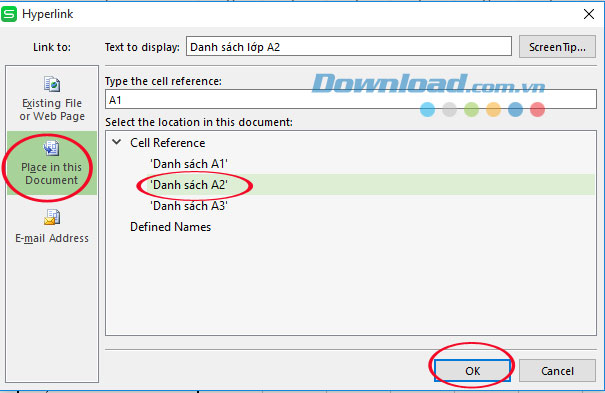 Danh sách bảng tính