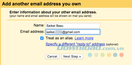 Nhập tài khoản email thứ hai