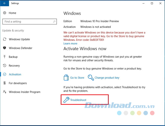 Nhấp vào Troubleshooter