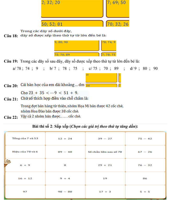 Đề thi Violympic Toán lớp 2 vòng 3 năm 2017 - 2018