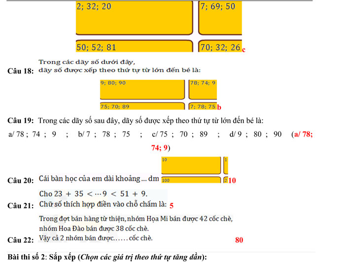 Đề thi Violympic Toán lớp 2 vòng 3 năm 2017 - 2018