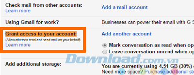  Mục Grant access to your account