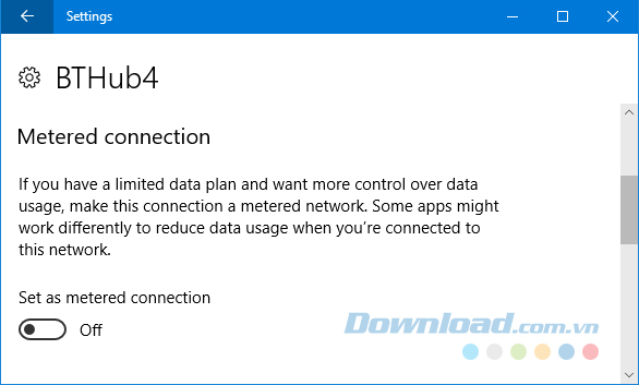 Windows 10 Metered Connections