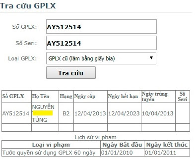 Tra cứu phạt nguội cả nước