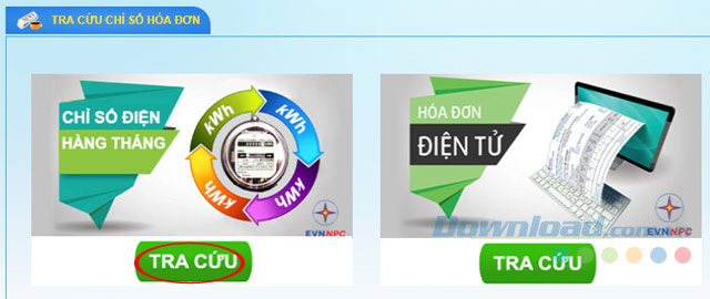 Tra cứu chỉ số điện hàng tháng