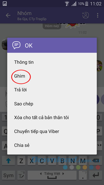 Ghim tin nhắn