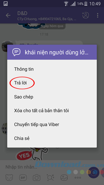 Trả lời tin nhắn