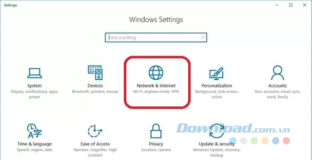Mở Network & Internet