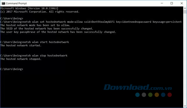 Vô hiệu hóa Hosted network