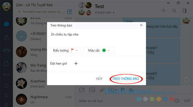 Nội dung thông báo