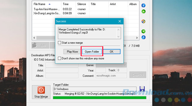 Mở thư mục ghép