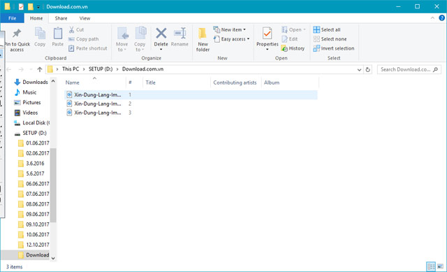Chọn thư mục mở