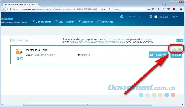 Thông báo thành công