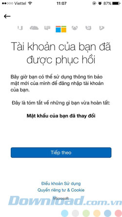 Đổi thành công mật khẩu