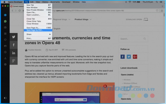 Lưu trang dưới dạng PDF
