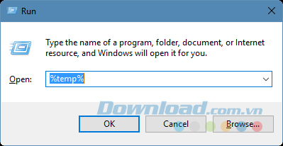 Mở hộp thoại Run