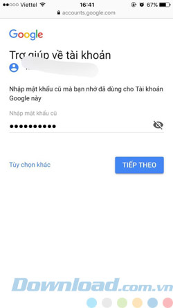 Mật khẩu cũ Gmail